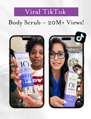 Inner exfoliating tube of Elvira KP Bump Eraser demonstrated on skin surface