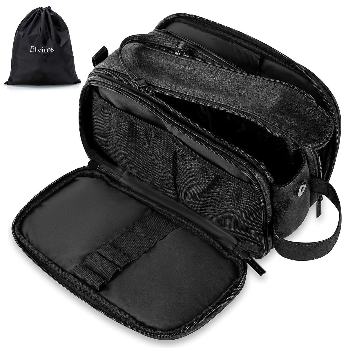 Bolsa de aseo Elviros frente, ideal para viaje rápido.
