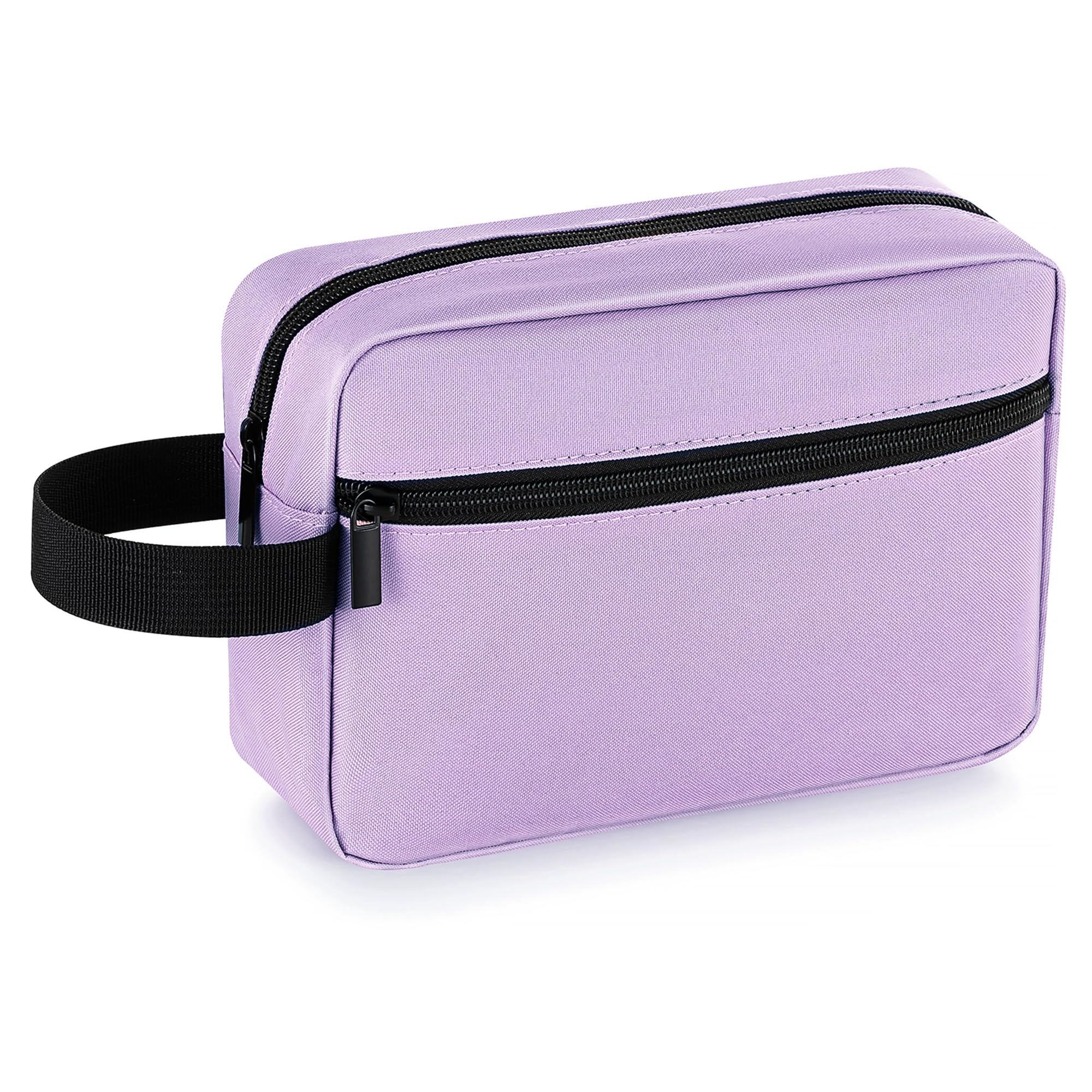 Elviros bolsa de aseo lavanda, vista frontal, ideal para ordenar cosméticos.