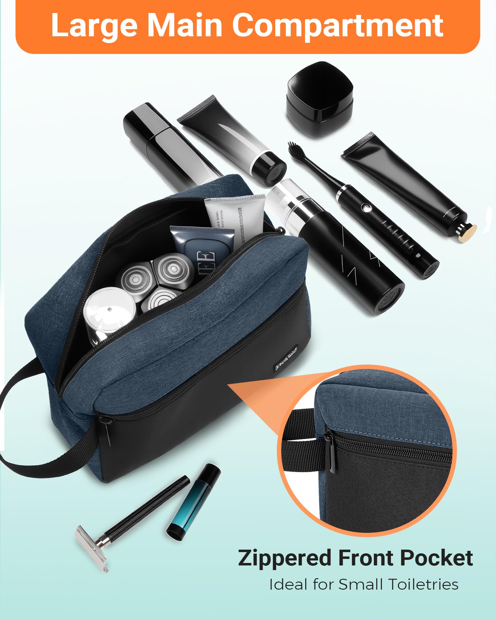 Elviros bolsa con compartimento frontal para productos pequeños y de viaje.