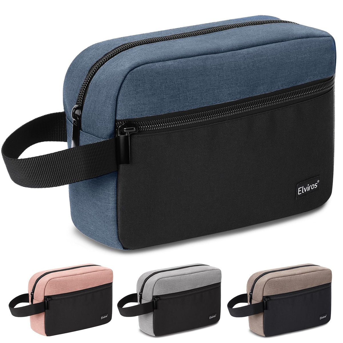 Elviros bolsa de higiene colgante en el baño, ideal para mantener productos al alcance.