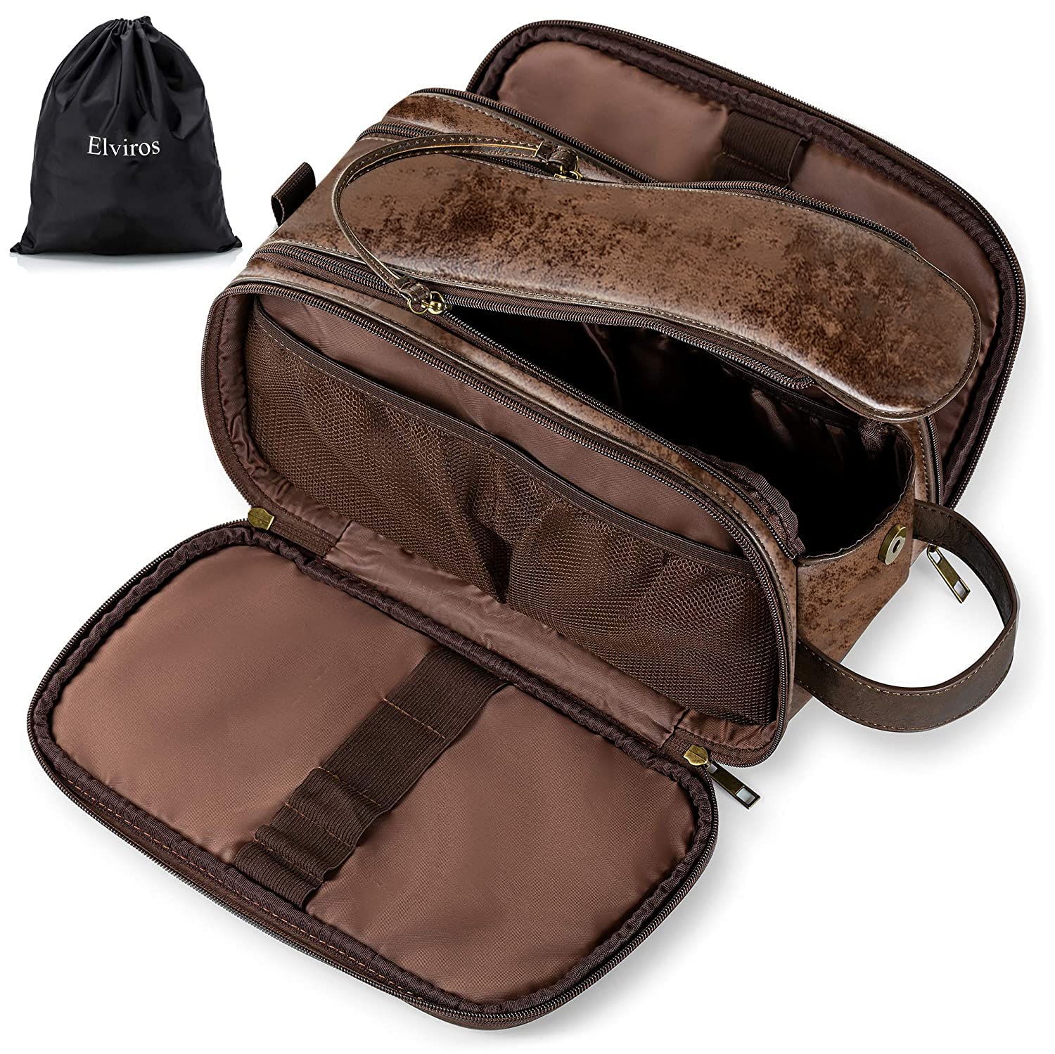 Elviros bolso de aseo para hombre grande, práctico y ordenado.