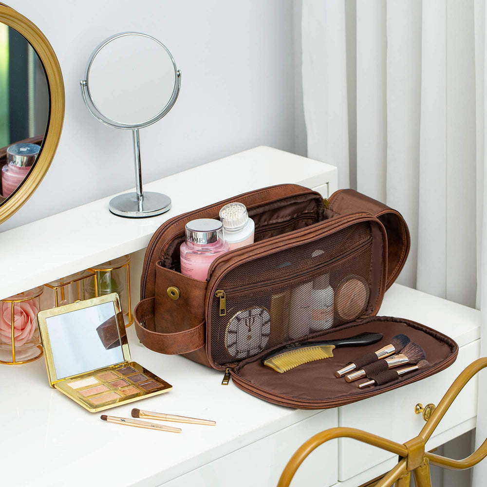 Elviros diseño marrón oscuro, estilo y funcionalidad para viajar.