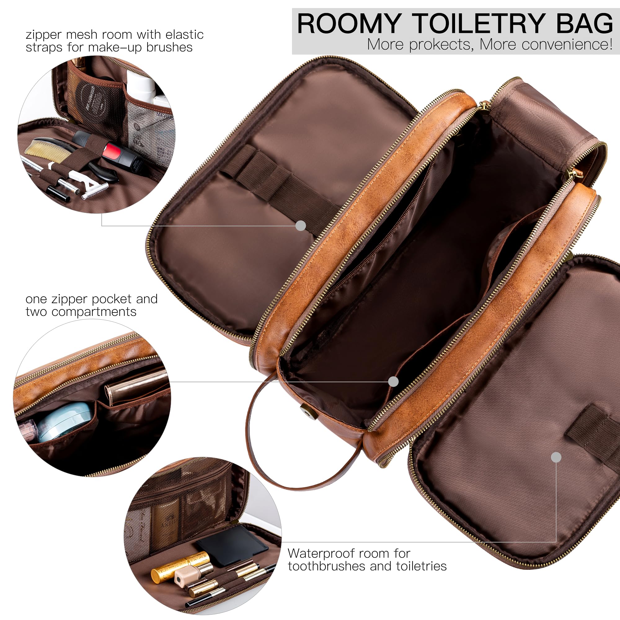 Elviros trousse toilette avec fermeture double: accès rapide et pratique.