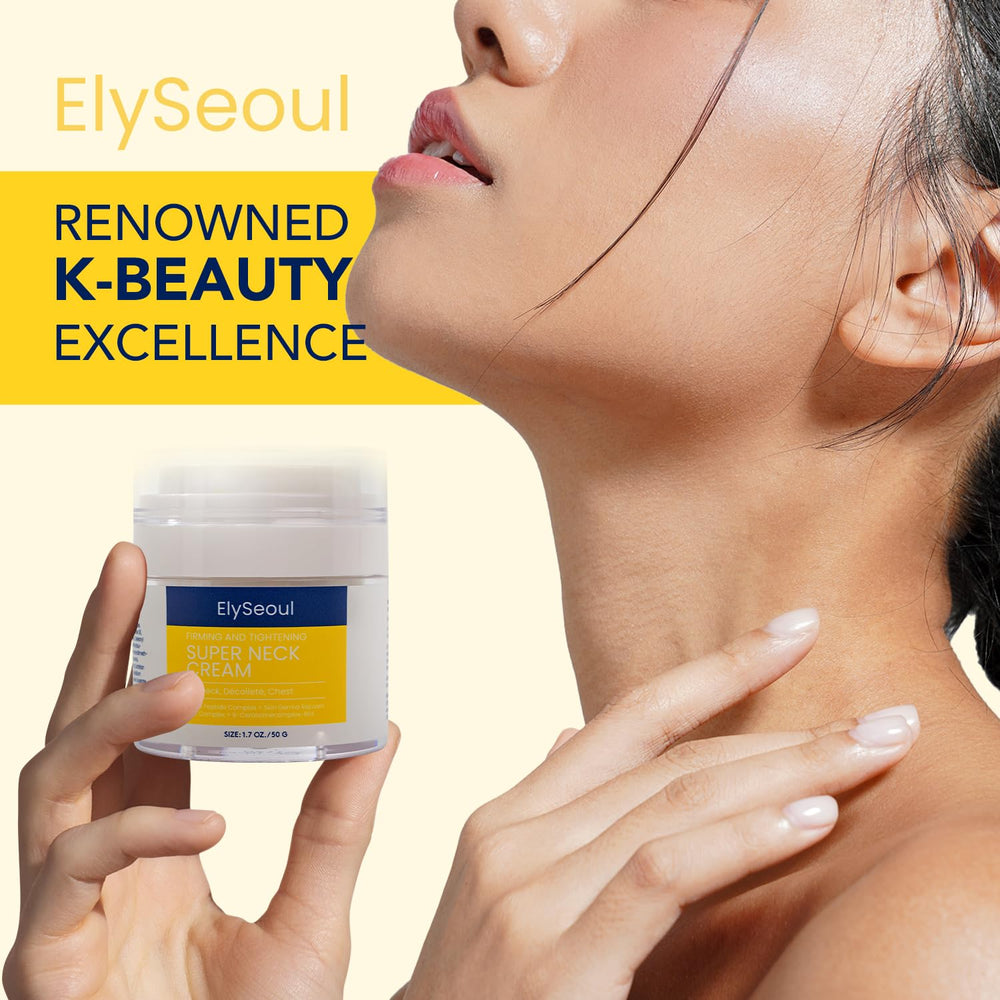 ElySeoul crema cuello aplicación mano: demostración de aplicación suave y absorción rápida.