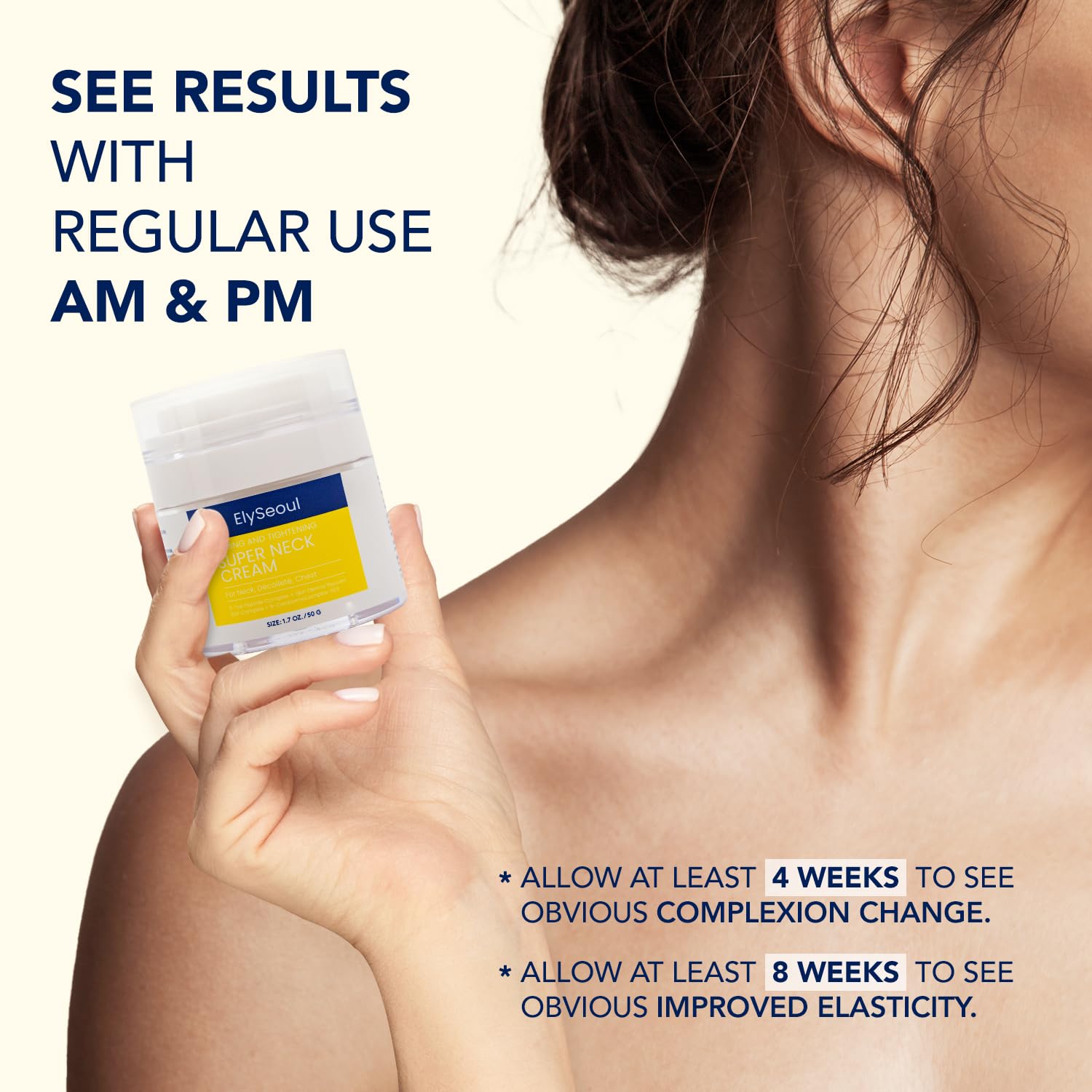 ElySeoul crema cuello hidratacion profunda: indica hidratación duradera para el escote.