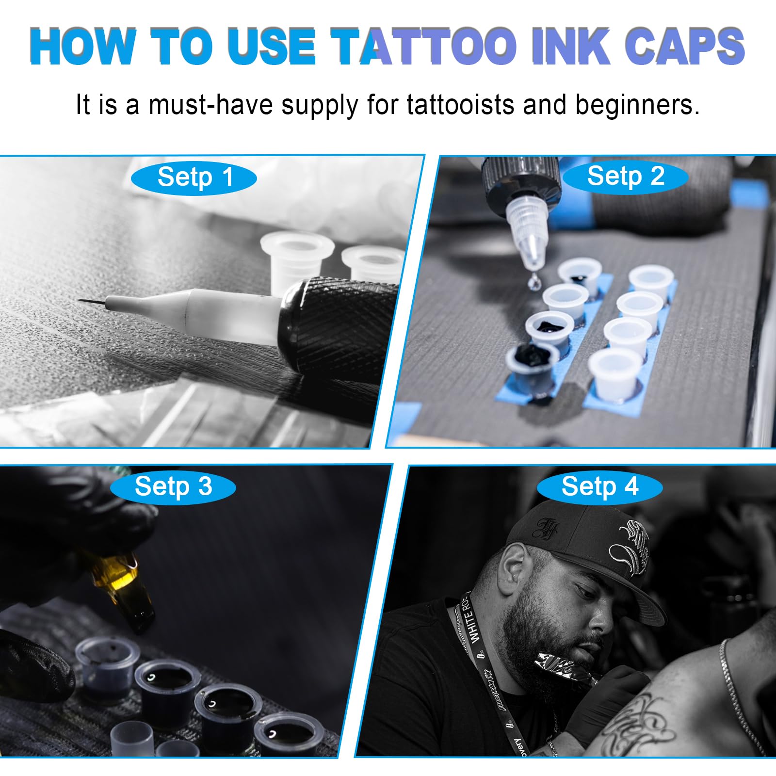Emalla kit tapas tinta para tatuaje 300, solución práctica para gestionar pigmentos.