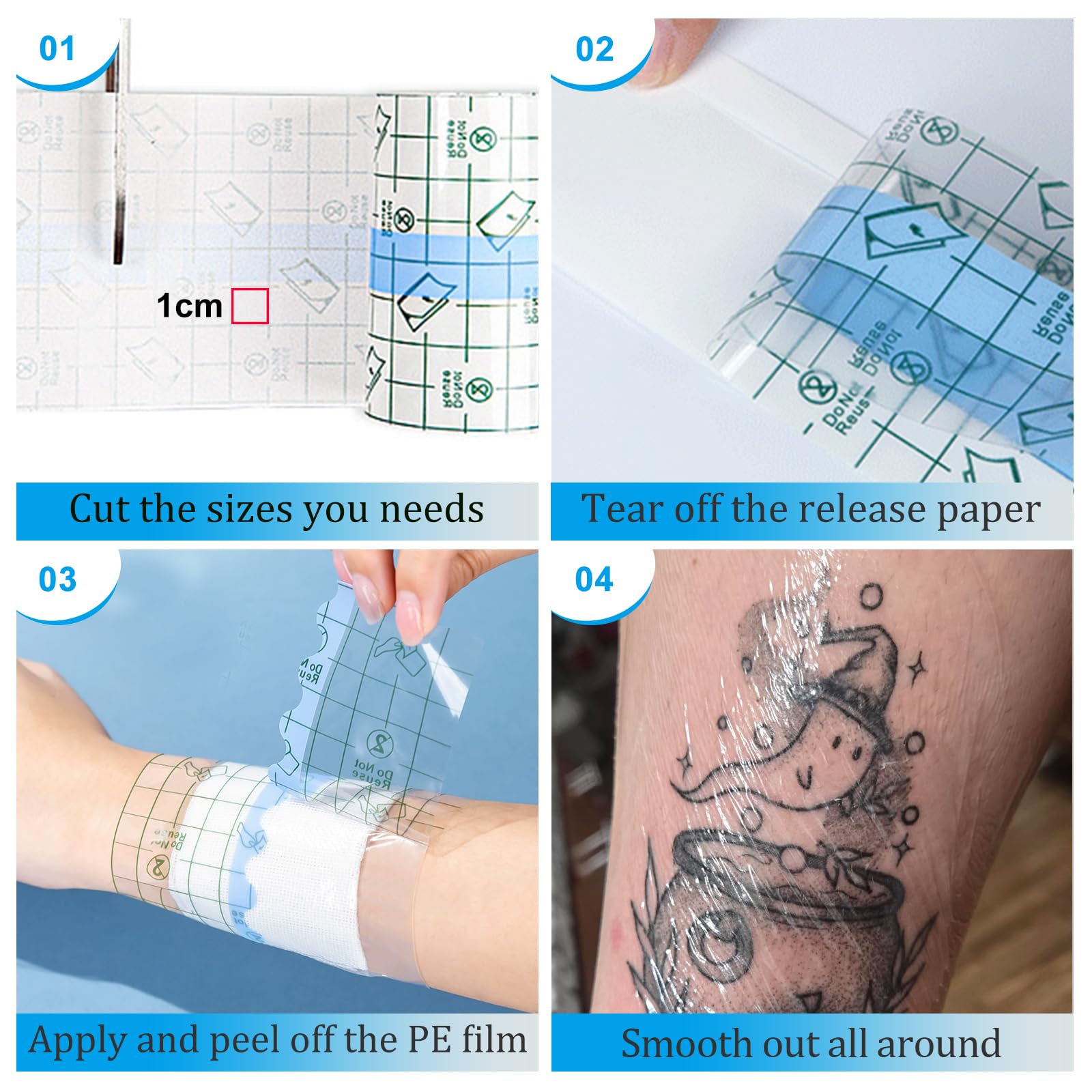 Emalla segunda piel para tatuaje de 6 pulgadas, cobertura completa.