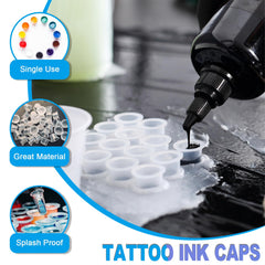 Emalla soporte tapas tinta tatuaje negro, facilita el flujo de pigmento.