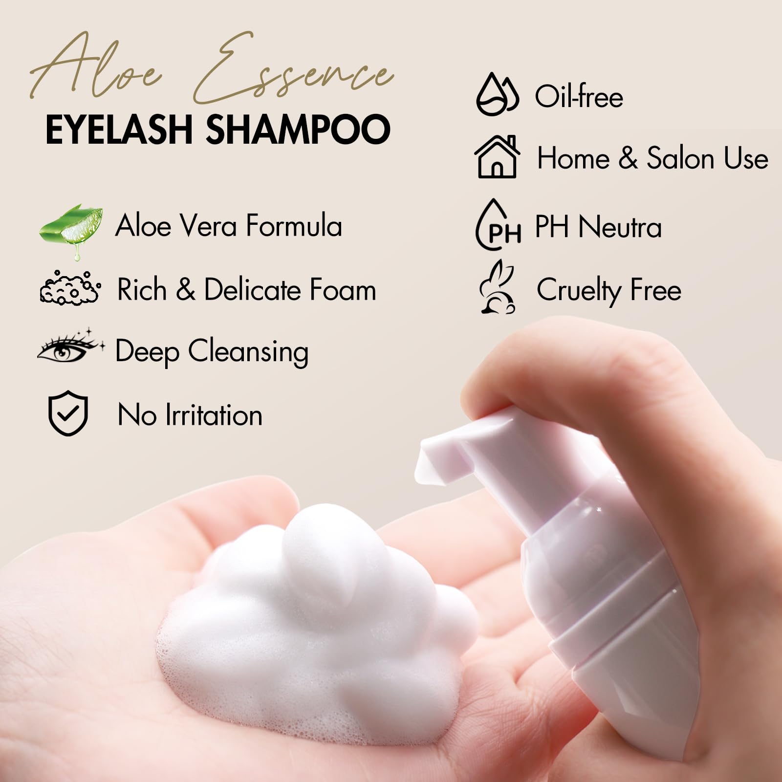 Embagol Lash Shampoo con aloe, suavidad para pestañas.