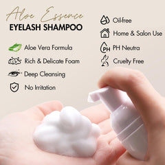 Embagol Lash Shampoo con aloe, suavidad para pestañas.