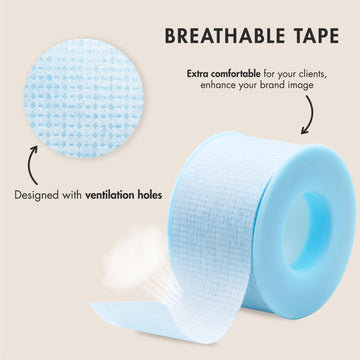 Embagol tape azul, enfoque ventilacion-microporo, permite que la piel respire durante la sesión.