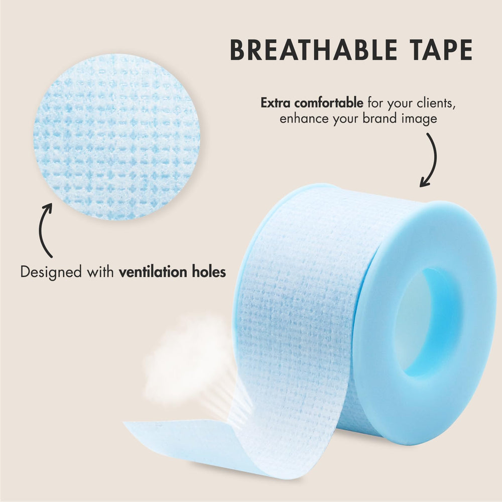 Embagol tape azul, enfoque ventilacion-microporo, permite que la piel respire durante la sesión.