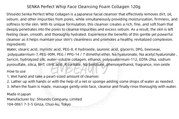 Embeauty Senka Perfect Whip, efecto hidratante tras la limpieza.