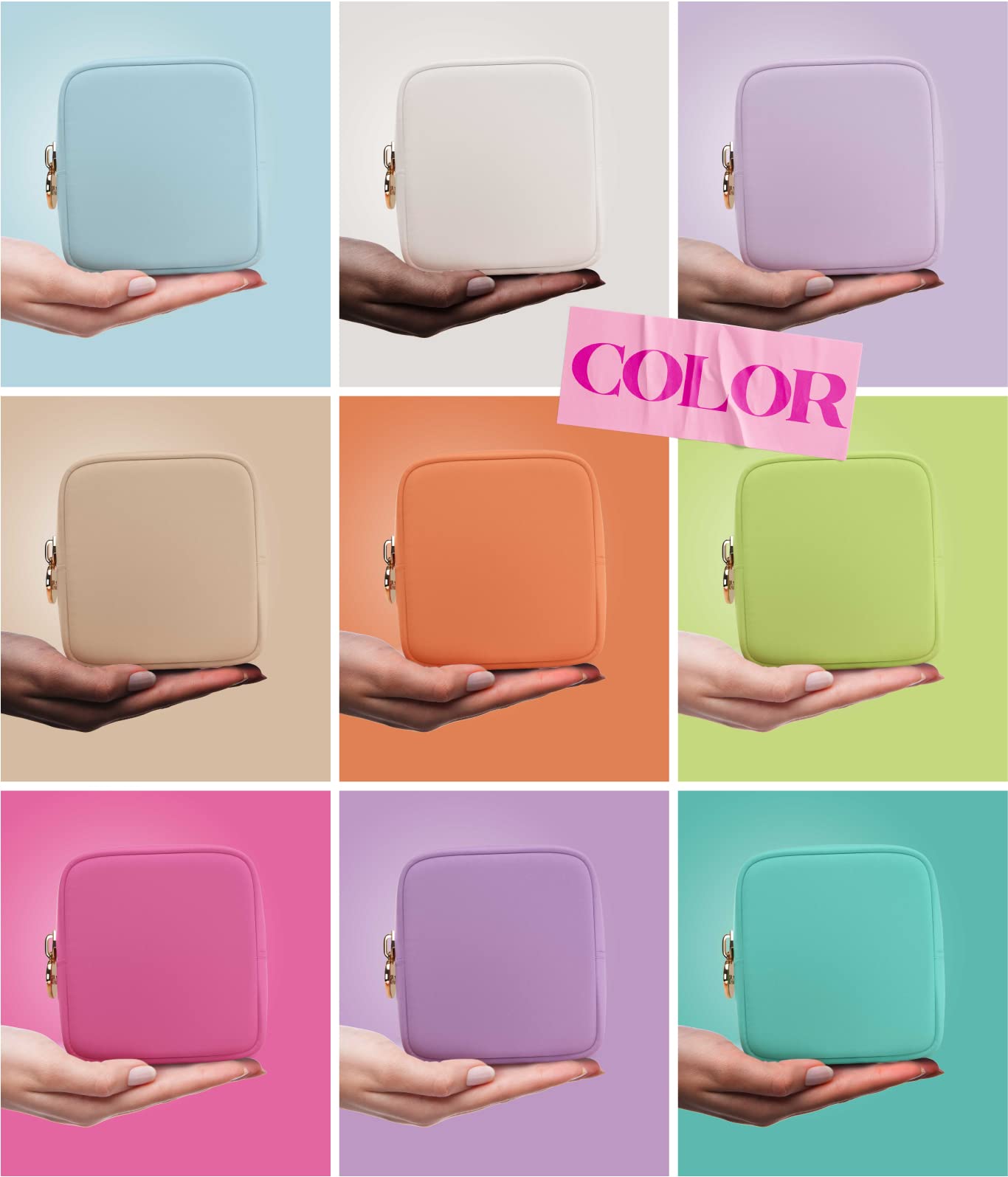 Embla pochette accessoires beauté zippée noir, rangement sûr et facile à transporter.