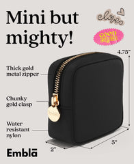 Embla trousse maquillage voyage noir, intérieur spacieux pour tous vos produits.