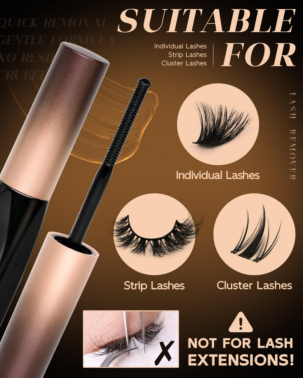 Cepillo espiral EMEDA para remover adhesivo de pestañas, aplicación suave y uniforme.