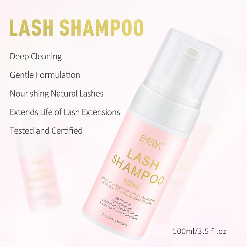 EMEDA champú para pestañas, envase de 150 ml, espuma limpia sin grasa.