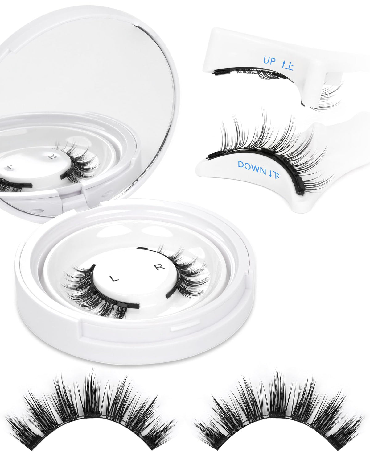 EMEDA estilo natural con pestañas magnéticas dobles y aplicador incluido para uso rápido.
