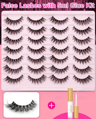 EMEDA kit de pestañas, banda transparente para un look natural y ligero.