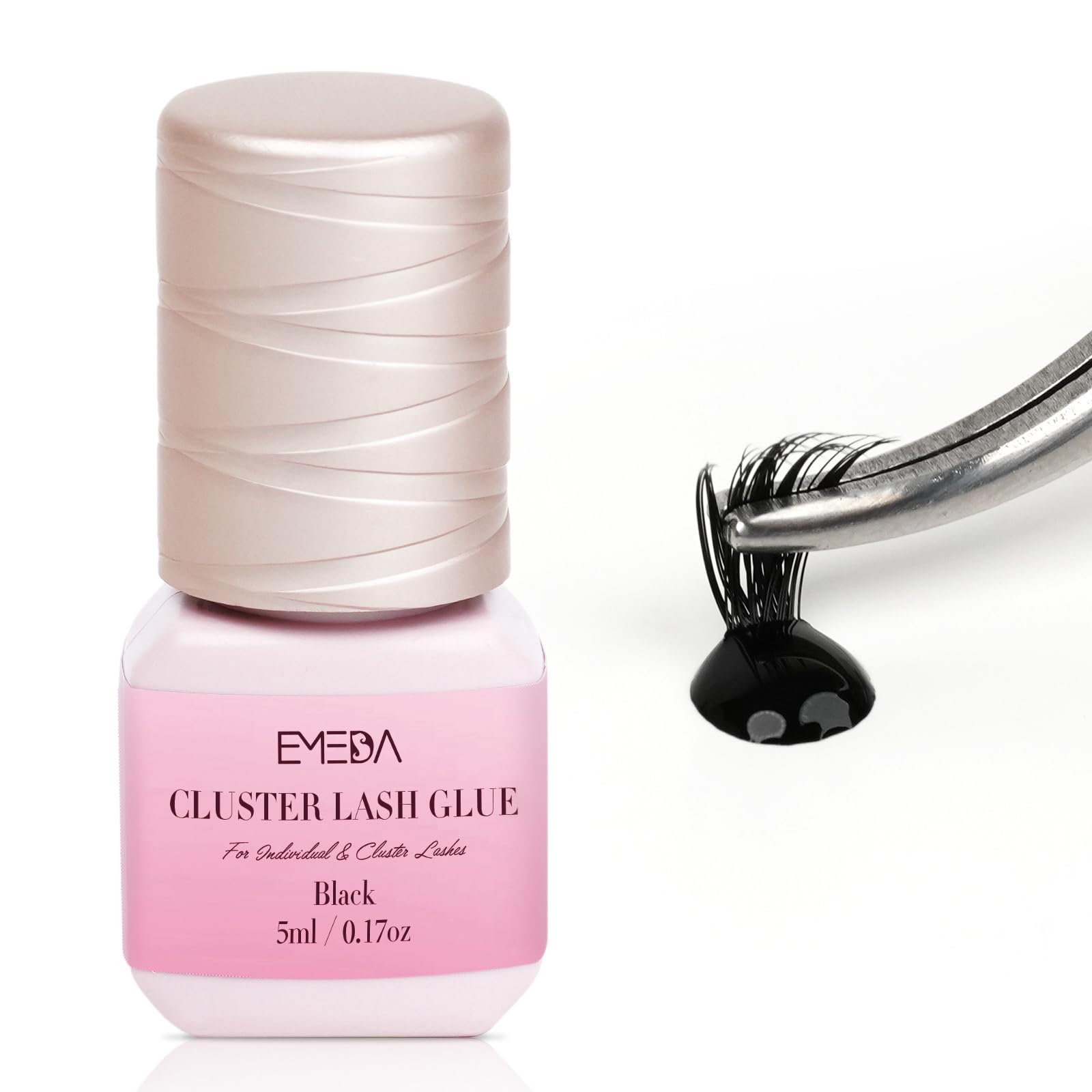 EMEDA pestanas cluster sensible: aplicación facil, secado rápido y adherencia confiable para ojos sensibles.