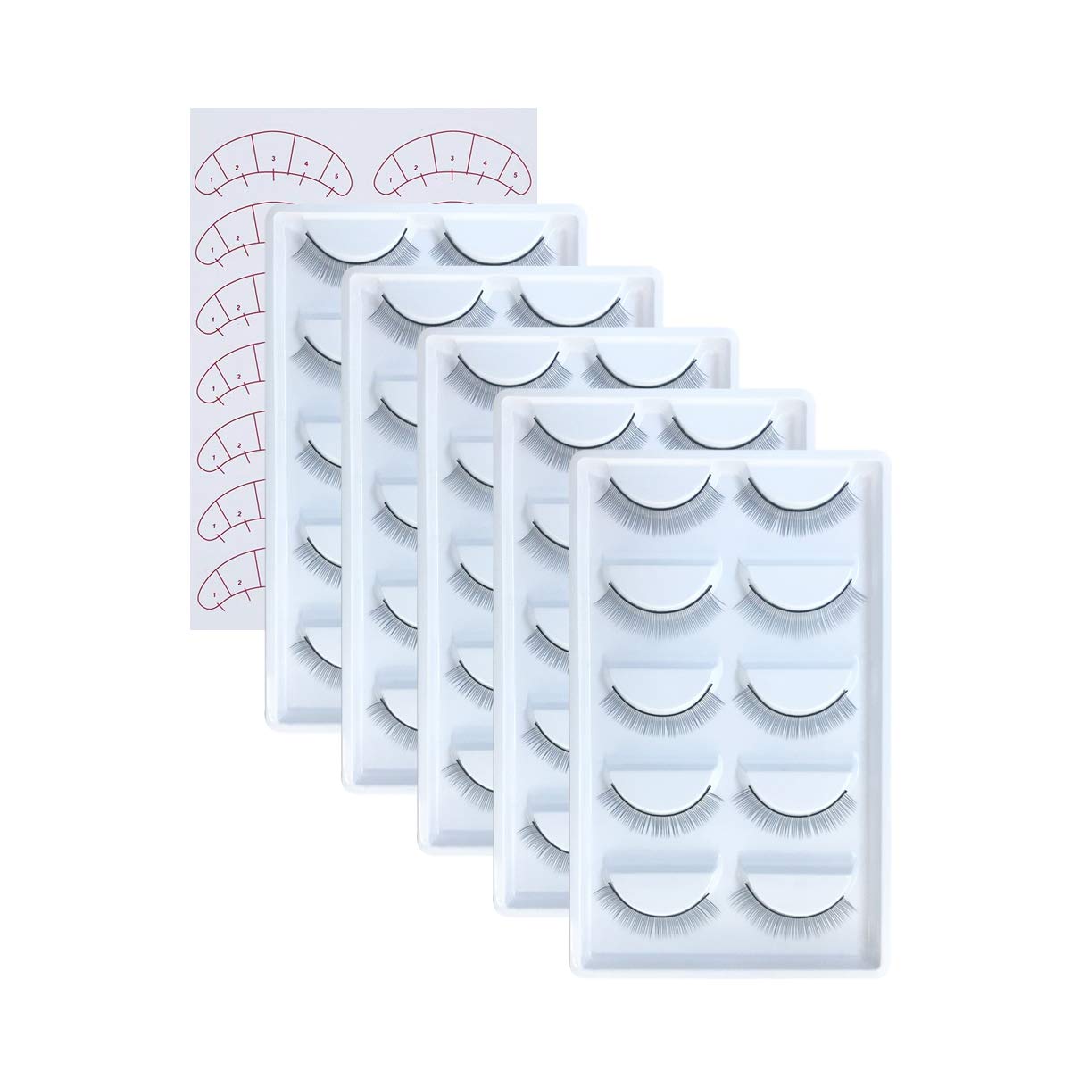 EMEDA pestañas de práctica con 30 pares en placas, ideal para entrenamiento en maniquí
