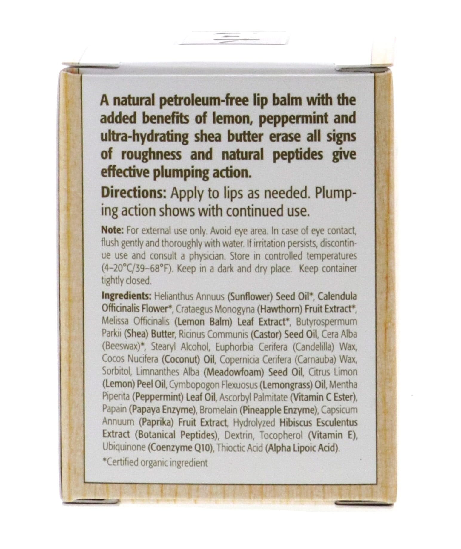 Eminence bálsamo labial con aceite de girasol para hidratación prolongada.