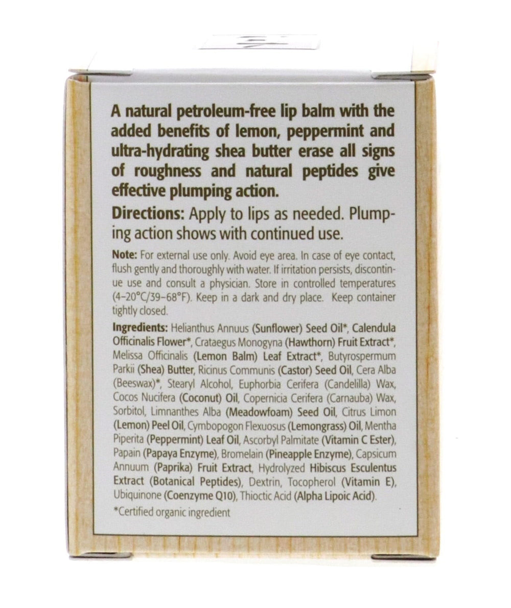 Eminence bálsamo labial con aceite de girasol para hidratación prolongada.