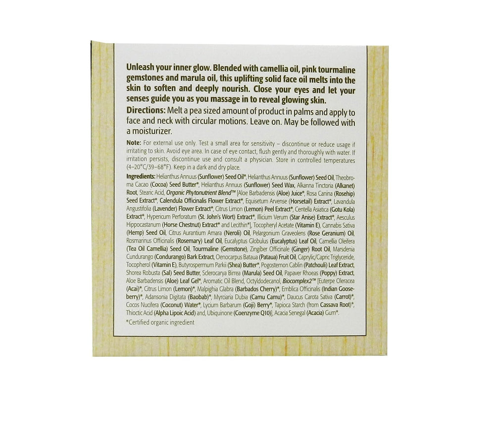 Eminence Camellia Brillo: aplicación en la piel ofrece brillo natural y nutrición.