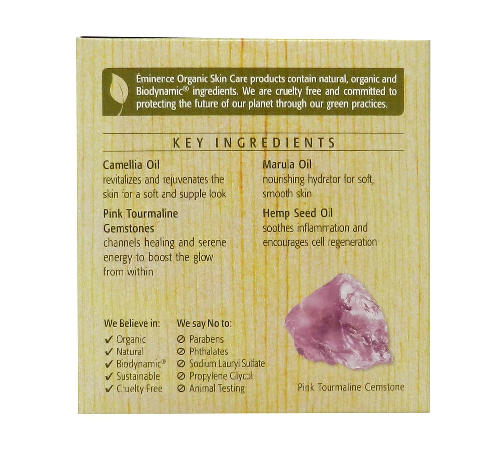 Eminence Camellia Brillo: muestra la textura y el brillo natural al aplicar en la piel.