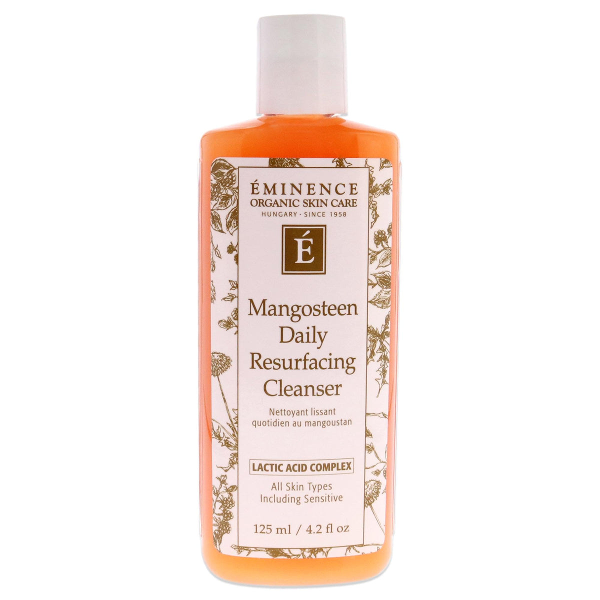 Eminence Mangosteen, botella del limpiador diario, aporta brillo natural suave.