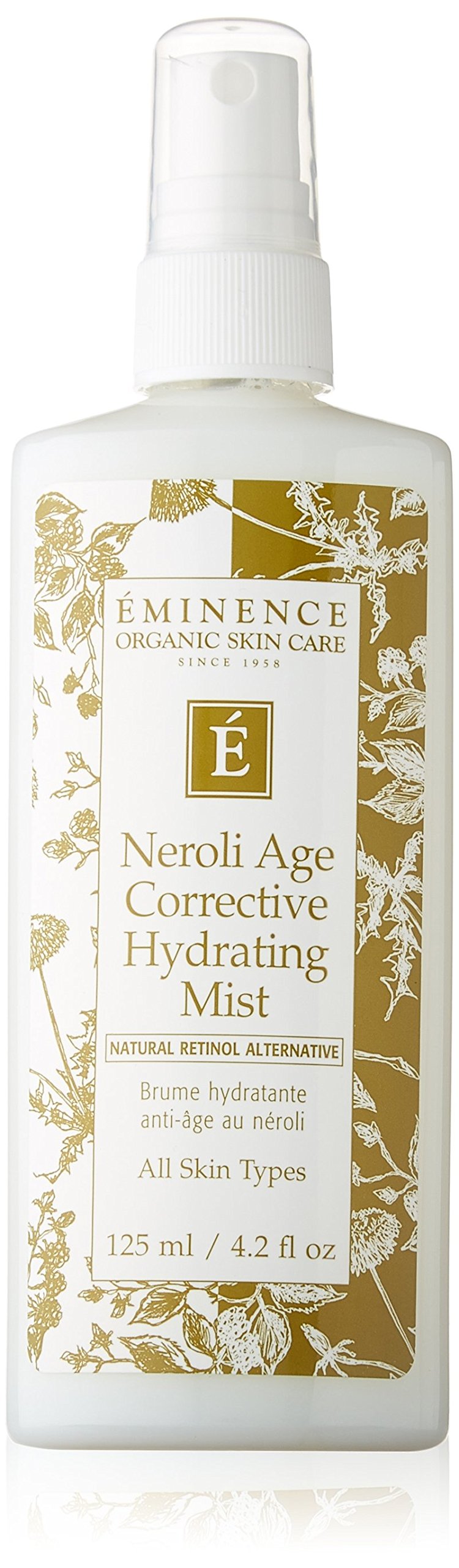 Brume hydratante Eminence Neroli Age Corrective, flacon-pompe prêt à rafraîchir.