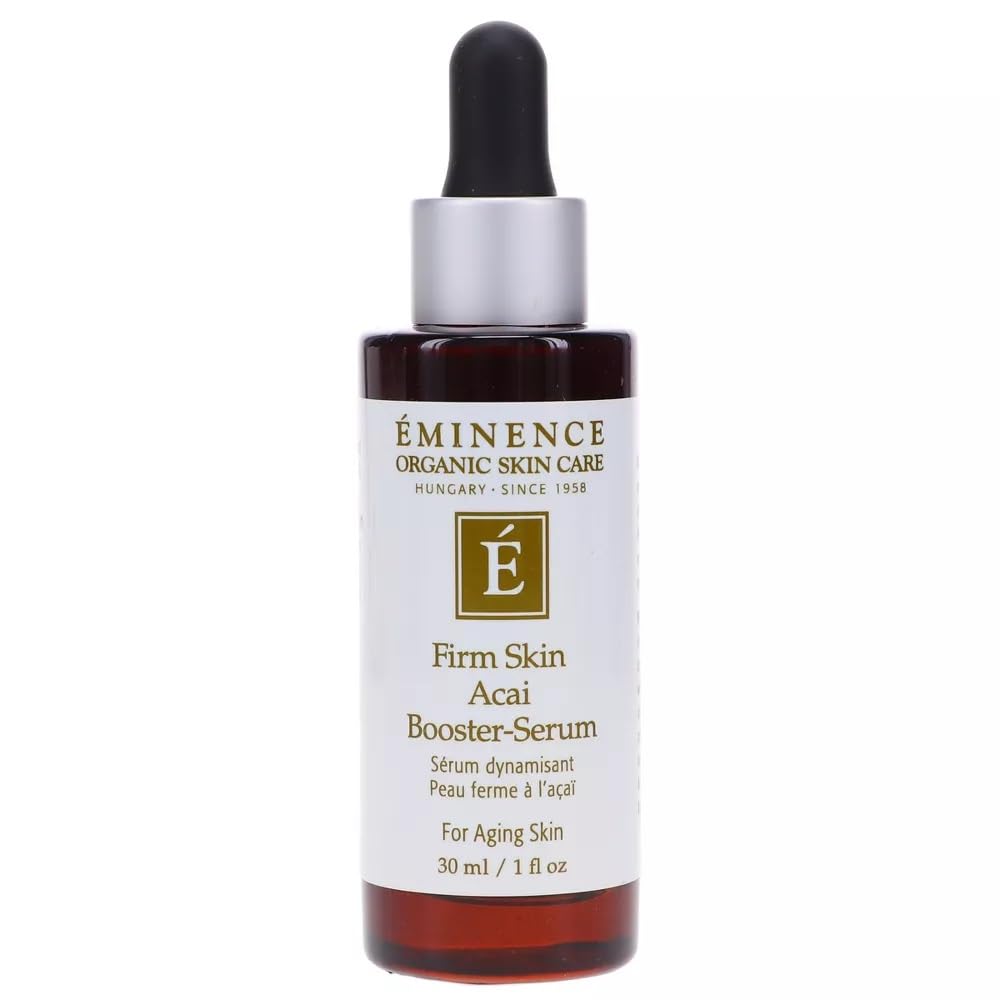Application du sérum Eminence Acai Booster pour nourrir et lisser la peau.