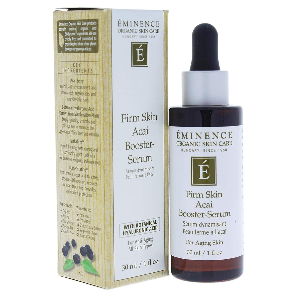 Sérum Eminence Acai Booster dans son flacon, peau plus ferme.