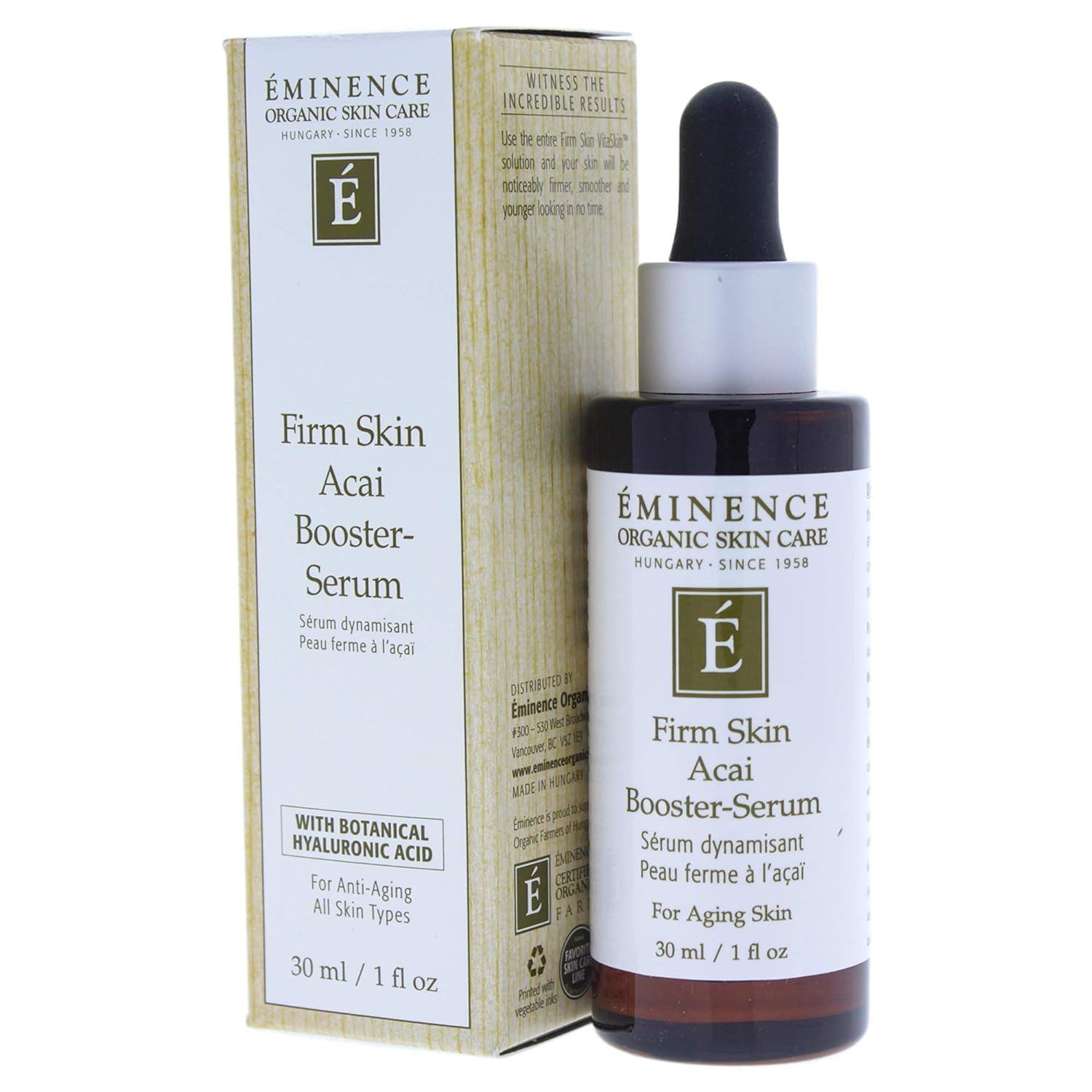 Teint et texture améliorés grâce au sérum Eminence Acai Booster.
