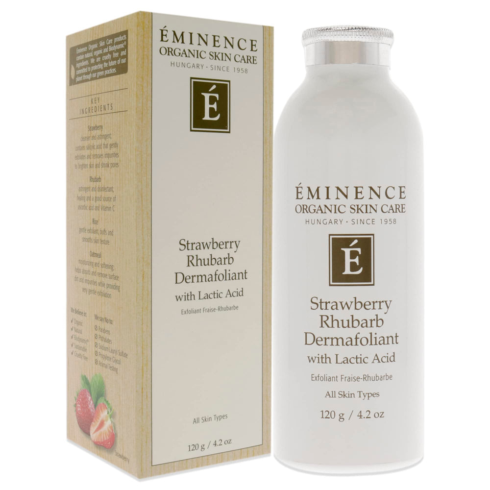 Dermafoliant Eminence, activado con agua para limpieza suave.