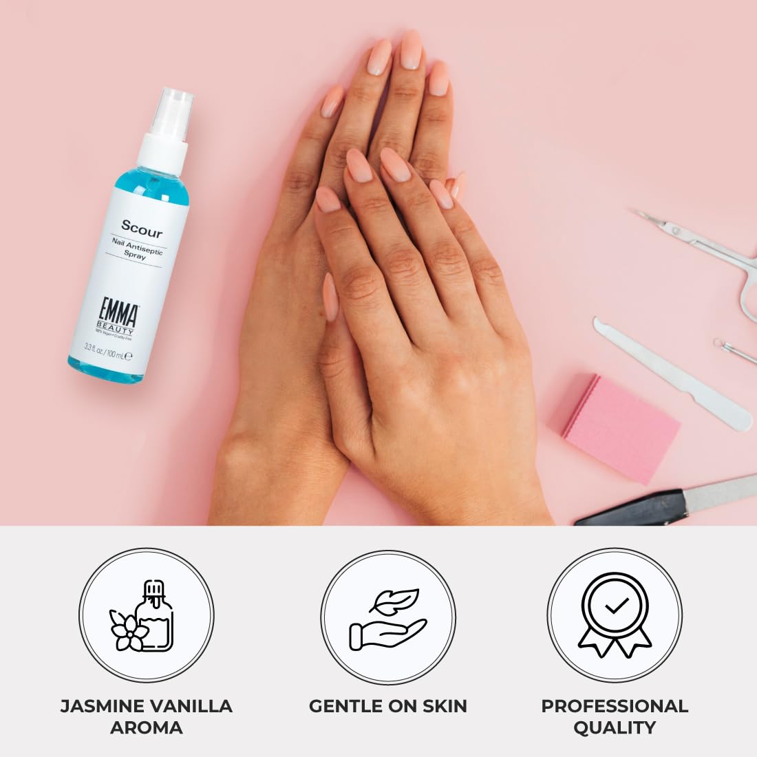 EMMA Beauty Scour Nail: aroma a jazmín y vainilla para una experiencia agradable.