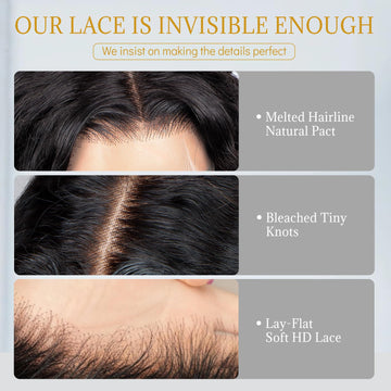 Frente de encaje transparente EMOBANA para línea de pelo natural