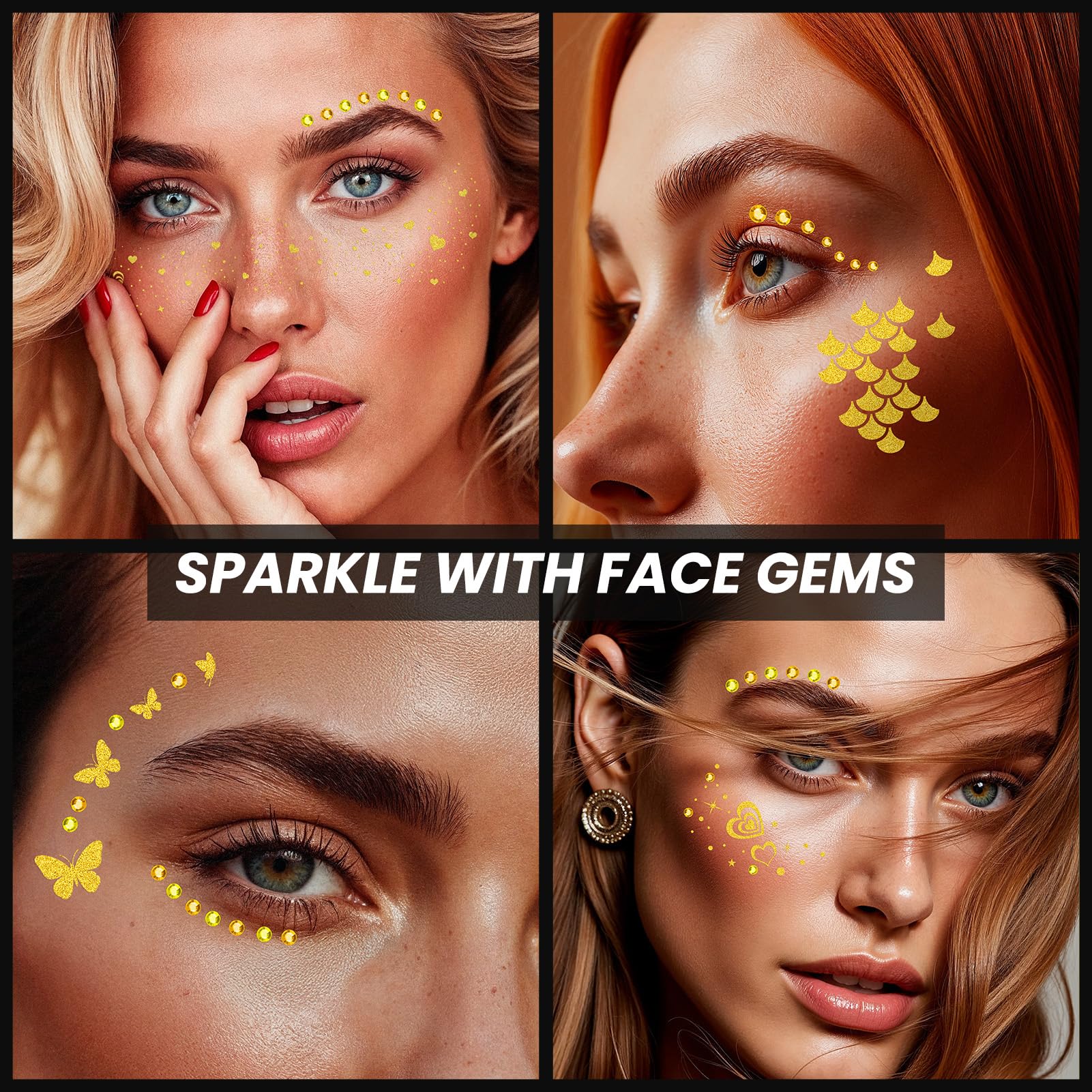 EMOME look rave con glitter para piel de fiesta.