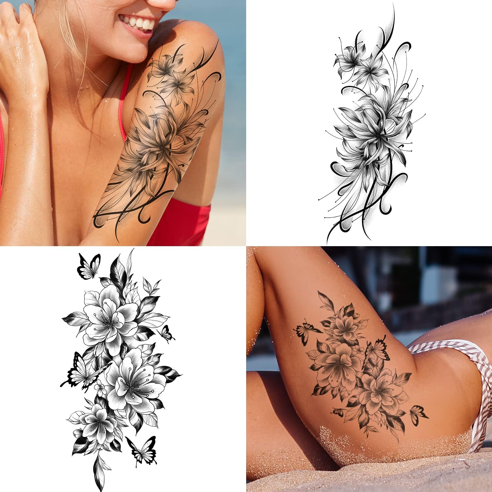 EMOME tatuajes temporales resistentes al agua para uso en piel y actividades.