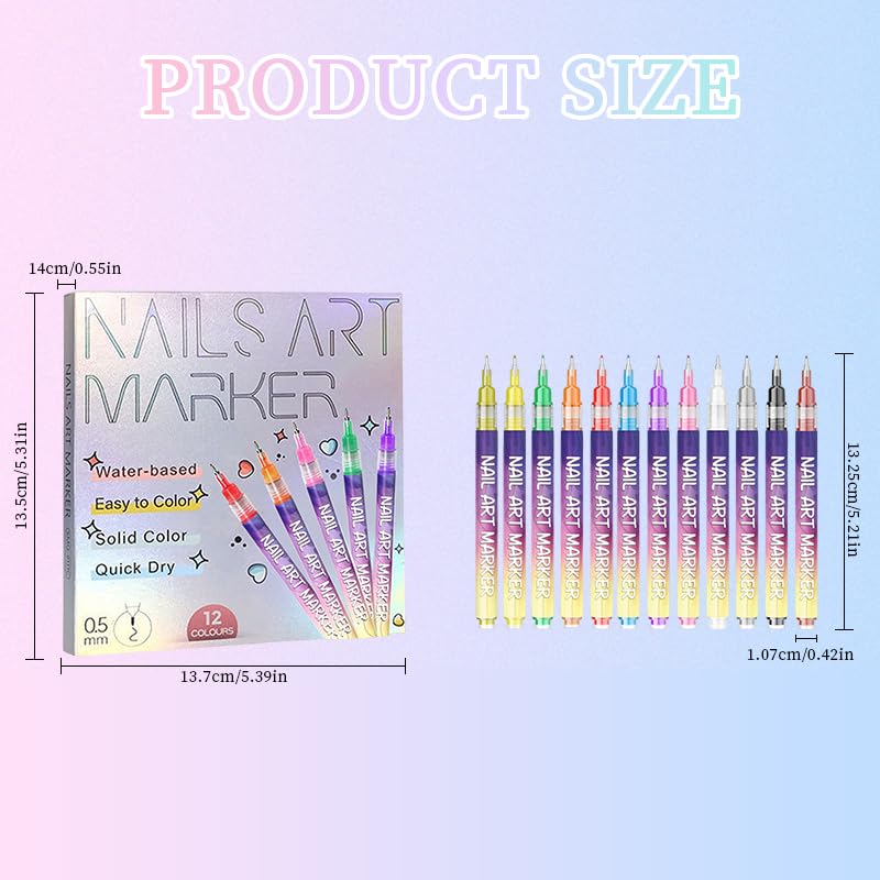 Empaque compacto del set de bolígrafos de arte para uñas, ideal para viaje.