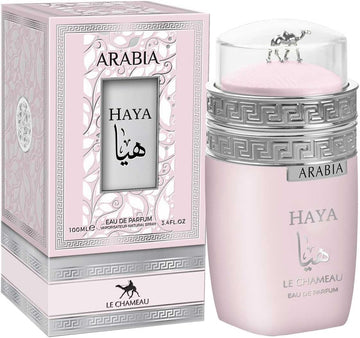 Emper Arabia Haya, botella fragancia elegante para mujeres, aroma floral duradero.