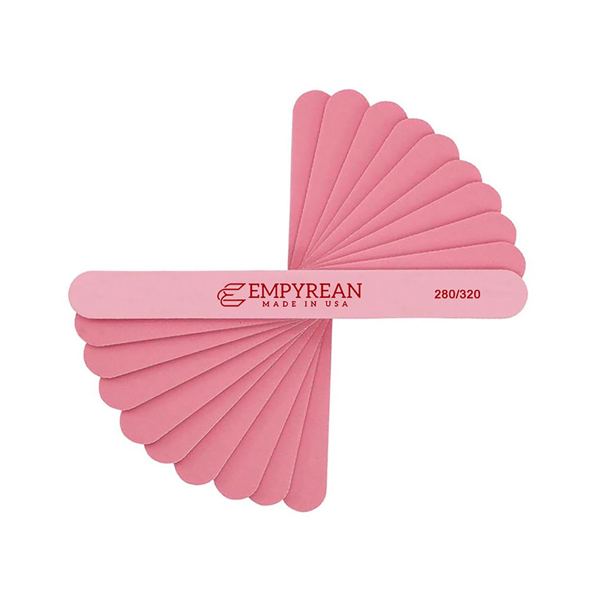 Empyrean Files lima de uñas rosada 280/320, acabado suave para uñas naturales.