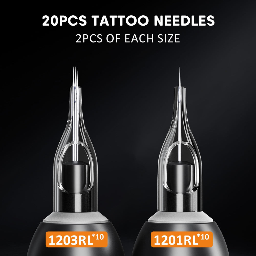 EMRICE Tattoo Gun Kit batería dual y carga Type-C para sesiones continuas.