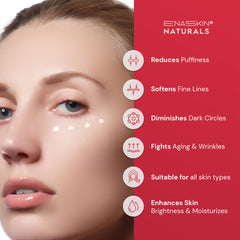 Enaskin Naturals crema para ojos, textura absorbente que hidrata rápido.