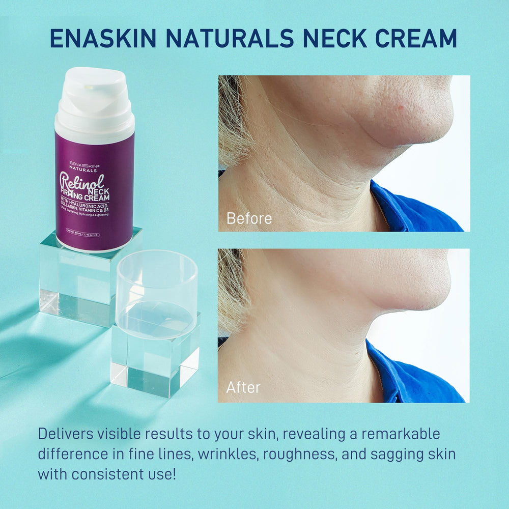 Enaskin Naturals crème rétinol cou avec hyaluronique et collagène, hydratation en profondeur.