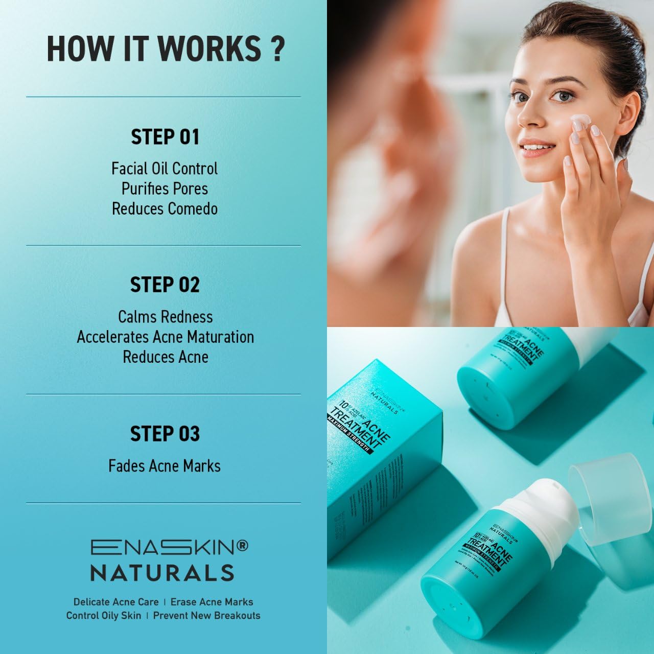 Detalle de envase de Enaskin Naturals facilita la dosificación.