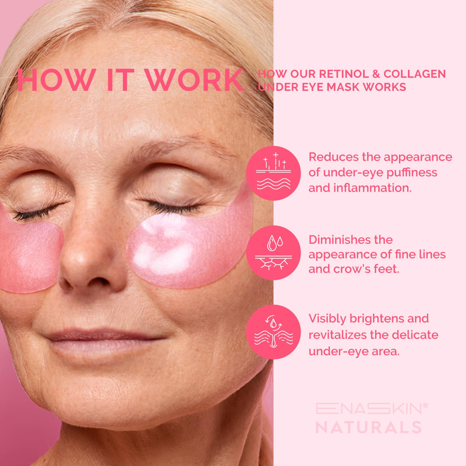 Fórmula coreana para ojos de Enaskin Naturals, combate arrugas y fatiga.