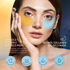 Gel ocular dorado Enaskin Naturals para una hidratación profunda.