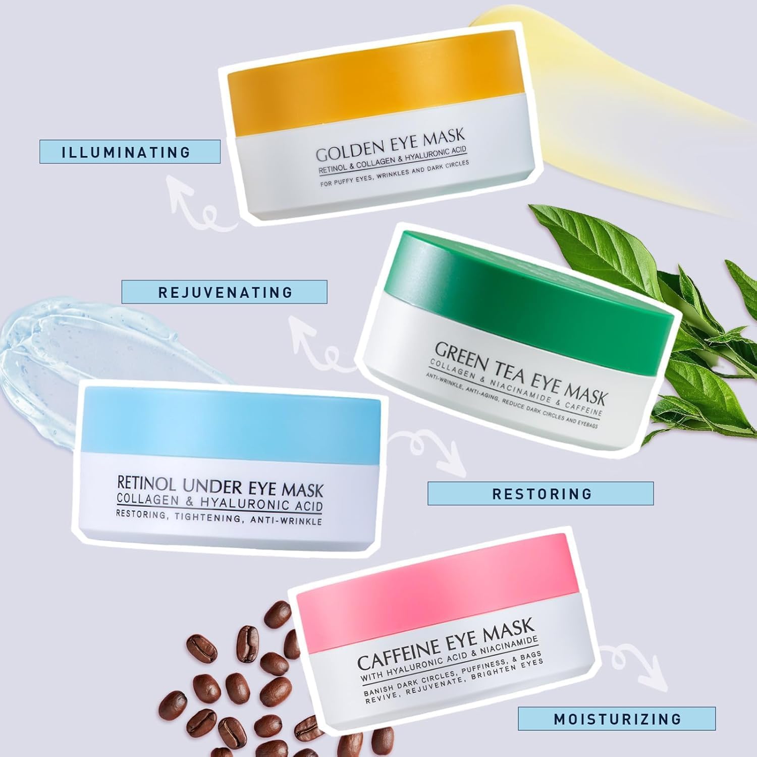 Kit de 120 parches Enaskin Naturals para ojos, ideal para rutinas diarias.